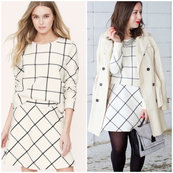 Ann Taylor LOFT Window pane skirt - Picture 3 of 8